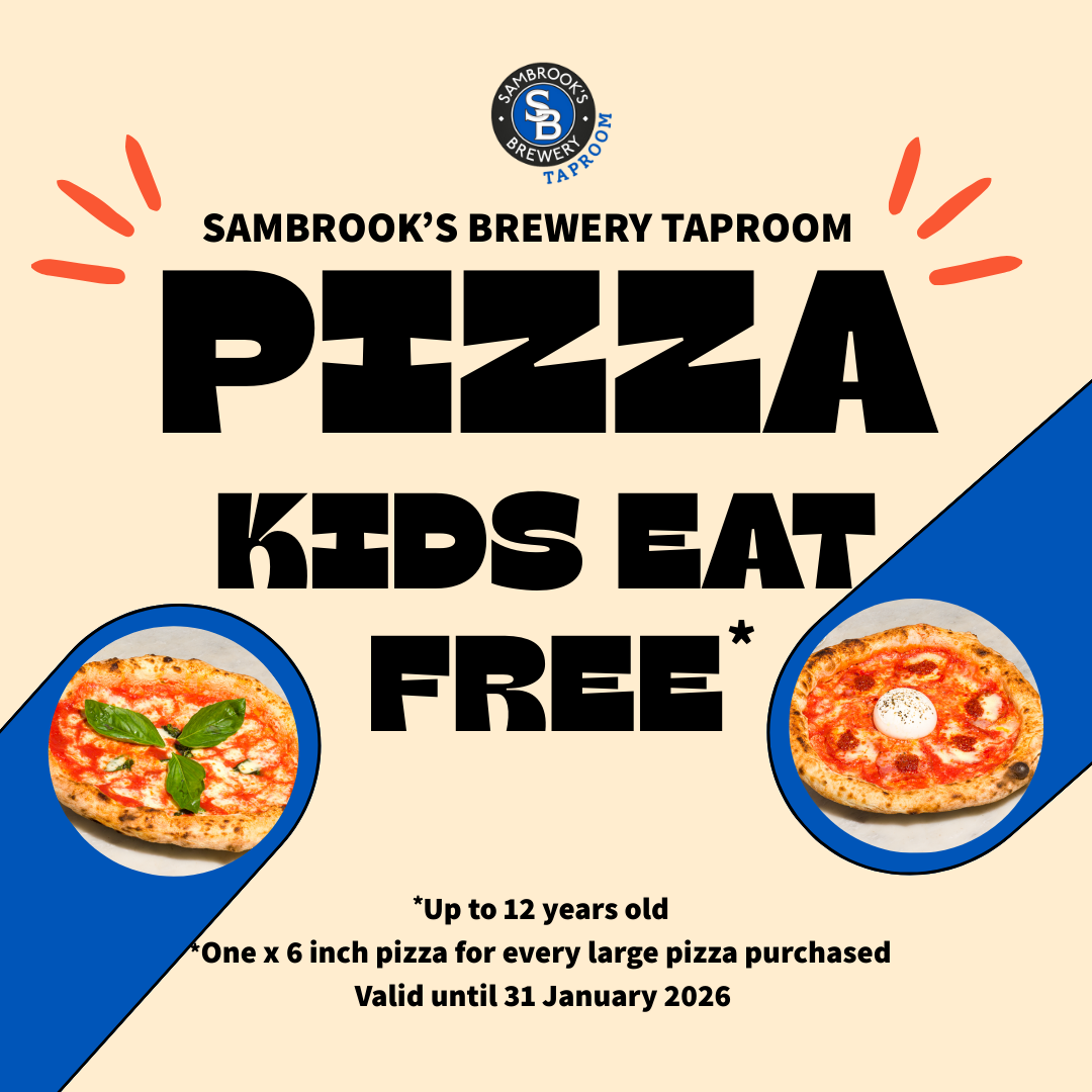 Kids Eat Free in January at Sambrook’s Brewery Taproom